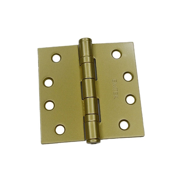 Emtek Pair of 4 in x 4 in Square Steel Heavy Duty Ball Bearing Hinges Satin Brass Finish 94014US4 - main